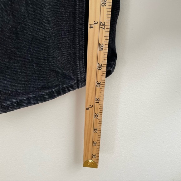 Abercrombie & Fitch 90’s Relaxed Jean high rise split Hem black 29 straight leg - Picture 15 of 16